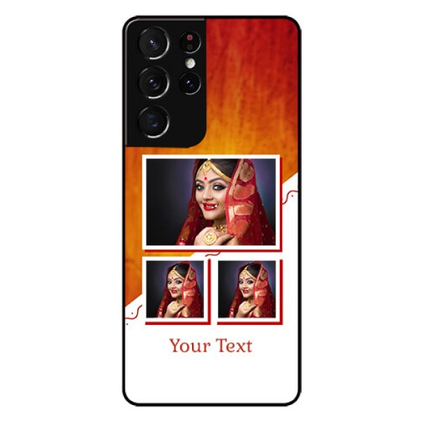 Galaxy S21 Ultra Custom Glass Phone Case  - Wedding Memories Design  