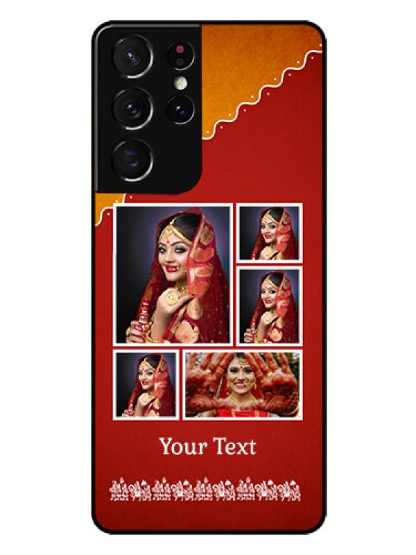 Custom Galaxy S21 Ultra Personalized Glass Phone Case  - Wedding Pic Upload Design