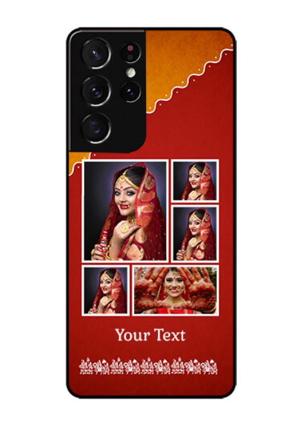 Galaxy S21 Ultra Personalized Glass Phone Case  - Wedding Pic Upload Design