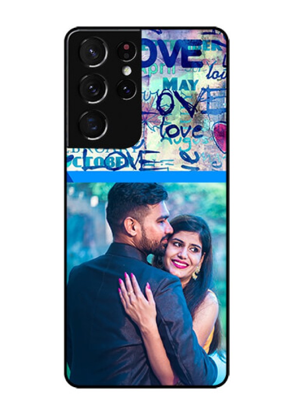 Galaxy S21 Ultra Custom Glass Mobile Case  - Colorful Love Design