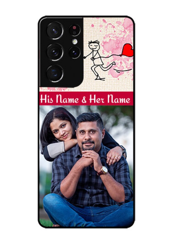 Galaxy S21 Ultra Photo Printing on Glass Case  - You and Me Case Design