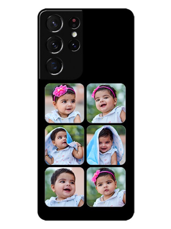 Custom Galaxy S21 Ultra Photo Printing on Glass Case  - Multiple Pictures Design