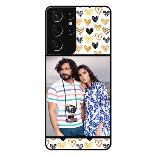 Galaxy S21 Ultra Photo Printing on Glass Case  - Love Symbol Design