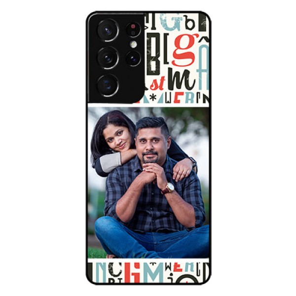 Galaxy S21 Ultra Personalized Glass Phone Case  - Alphabet Design