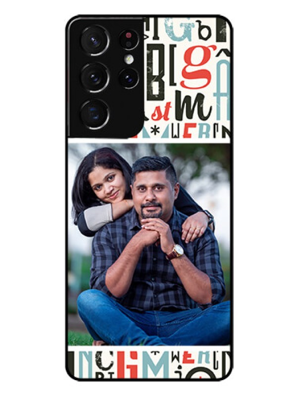 Custom Galaxy S21 Ultra Personalized Glass Phone Case  - Alphabet Design