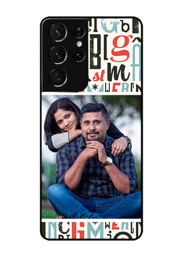 Galaxy S21 Ultra Personalized Glass Phone Case  - Alphabet Design