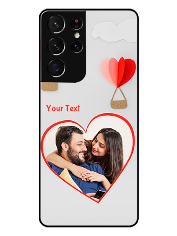 Custom Galaxy S21 Ultra Custom Glass Mobile Case  - Parachute Love Design