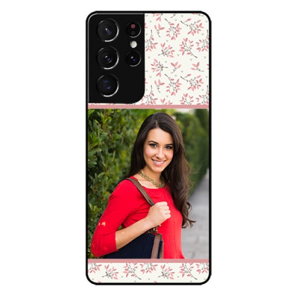 Galaxy S21 Ultra Custom Glass Phone Case  - Premium Floral Design