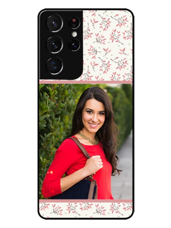 Custom Galaxy S21 Ultra Custom Glass Phone Case  - Premium Floral Design