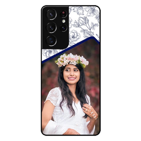 Galaxy S21 Ultra Personalized Glass Phone Case - Premium Floral Design Galaxy S21 Ultra Personalized Glass Phone Case - Premium Floral Design