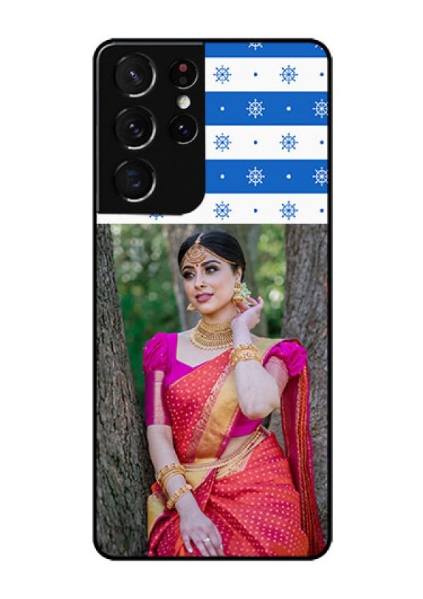 Galaxy S21 Ultra Photo Printing on Glass Case  - Snow Pattern Design
