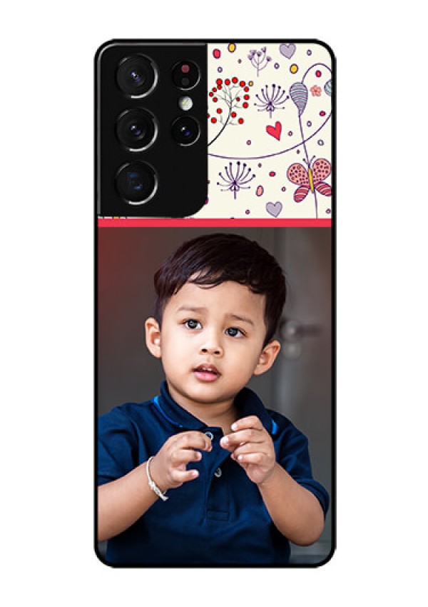 Galaxy S21 Ultra Custom Glass Mobile Case  - Premium Floral Design