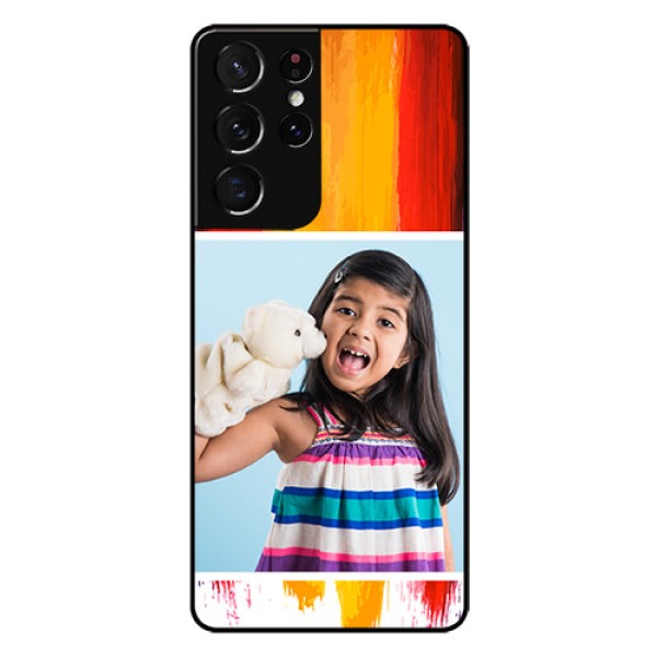 Galaxy S21 Ultra Personalized Glass Phone Case  - Multi Color Design