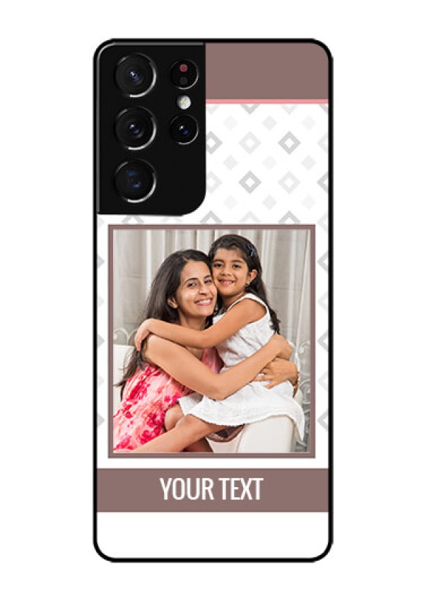 Galaxy S21 Ultra Photo Printing on Glass Case  - Simple Diamond Design