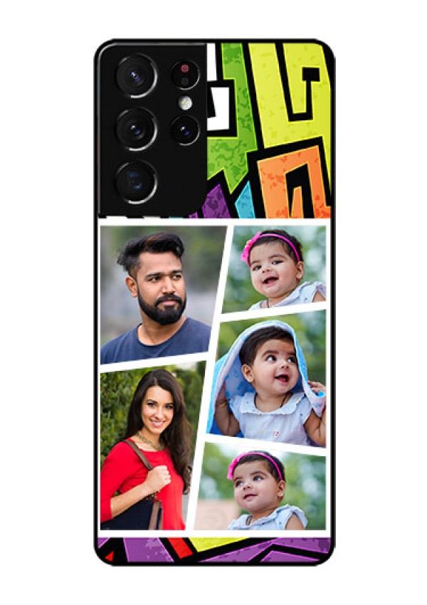 Galaxy S21 Ultra Custom Glass Phone Case  - Graffiti pattern Design