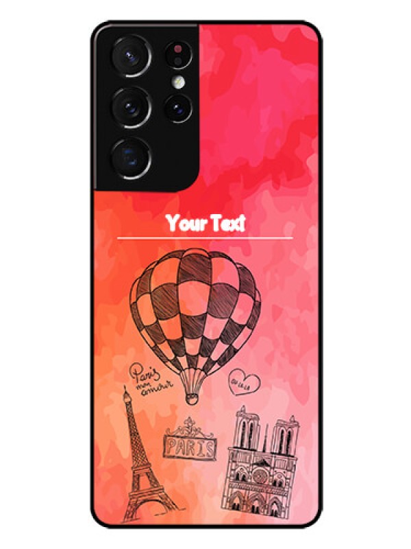 Custom Galaxy S21 Ultra Custom Glass Phone Case  - Paris Theme Design