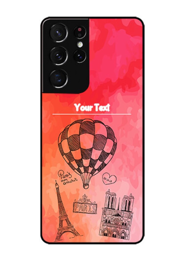 Galaxy S21 Ultra Custom Glass Phone Case  - Paris Theme Design