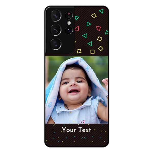 Galaxy S21 Ultra Custom Glass Phone Case - with confetti birthday design Galaxy S21 Ultra Custom Glass Phone Case - with confetti birthday design
