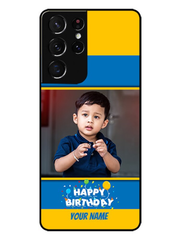 Custom Galaxy S21 Ultra Custom Glass Mobile Case  - Birthday Wishes Design