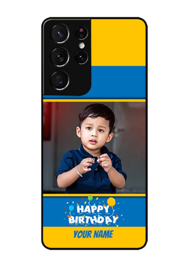 Galaxy S21 Ultra Custom Glass Mobile Case  - Birthday Wishes Design