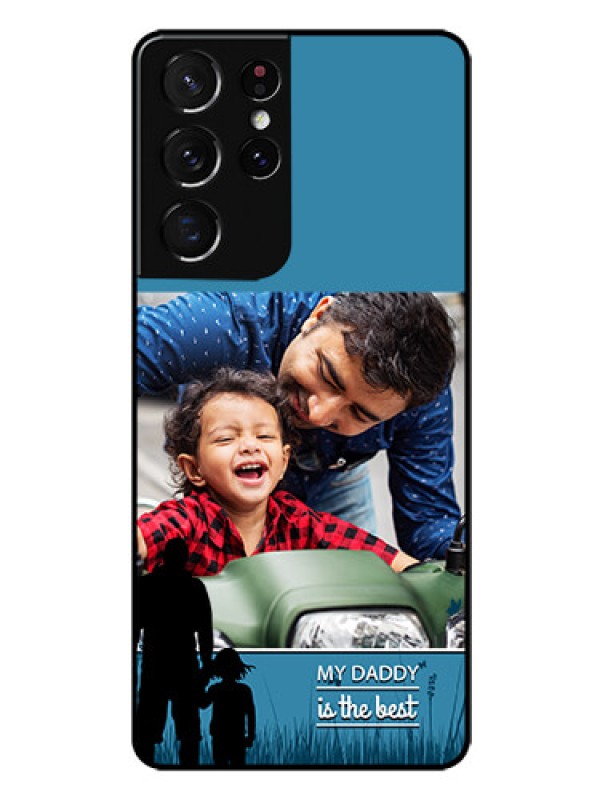Custom Galaxy S21 Ultra Custom Glass Mobile Case  - Best dad design 
