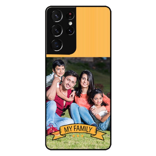 Galaxy S21 Ultra Custom Glass Phone Case  - My Family Design