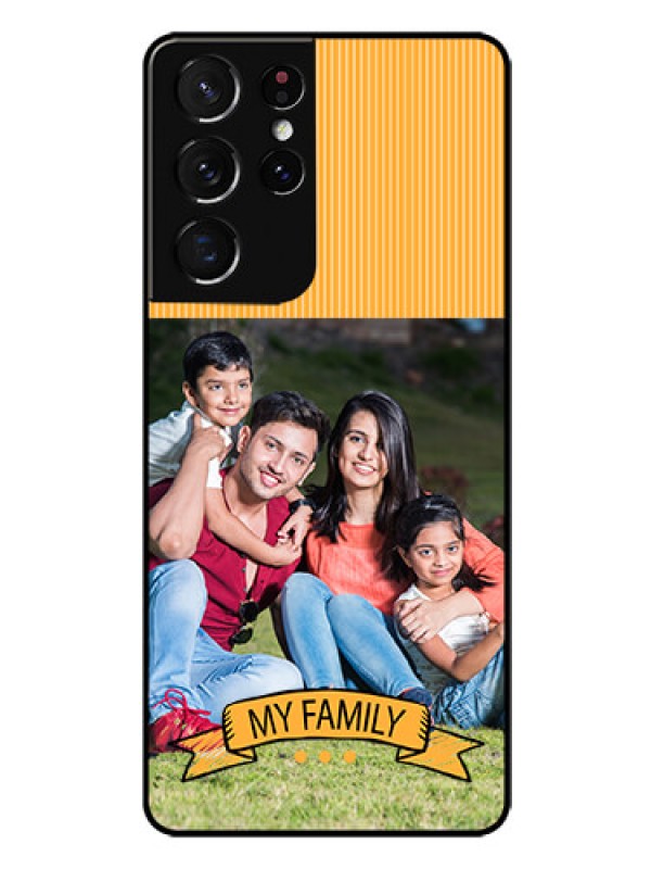 Custom Galaxy S21 Ultra Custom Glass Phone Case  - My Family Design
