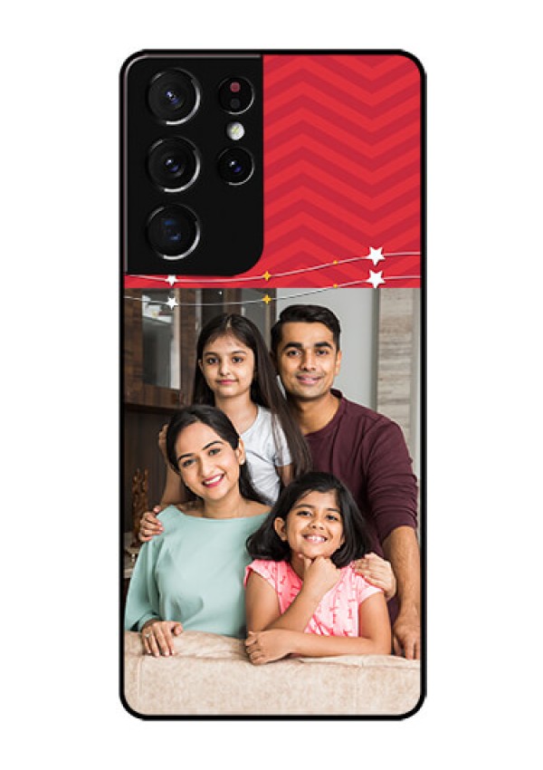 Galaxy S21 Ultra Personalized Glass Phone Case  - Happy Family Design