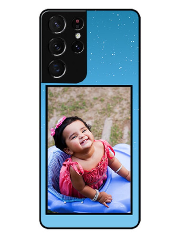 Custom Galaxy S21 Ultra Custom Glass Mobile Case  - Wave Pattern Colorful Design