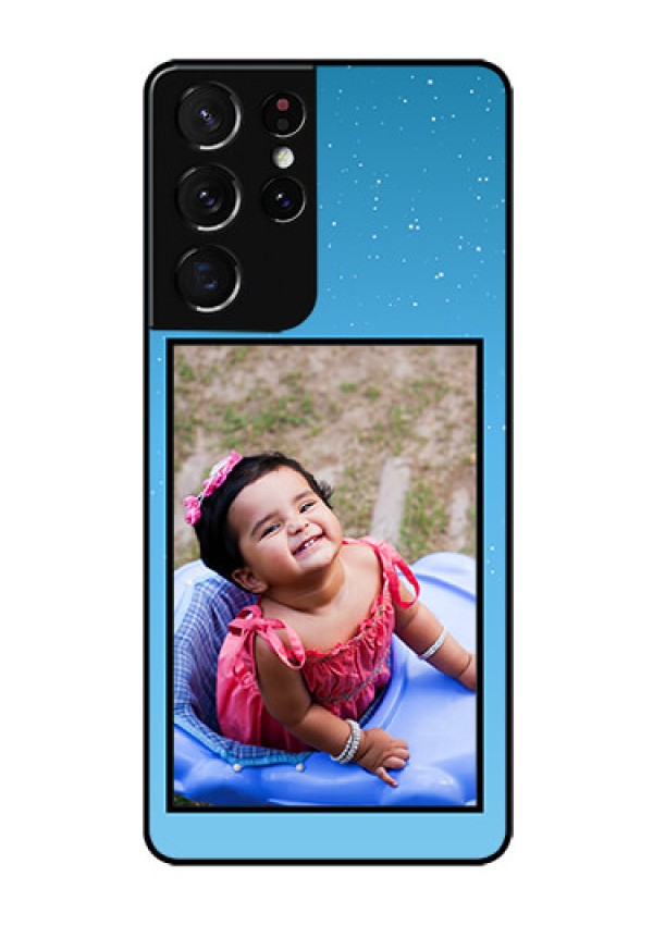 Galaxy S21 Ultra Custom Glass Mobile Case  - Wave Pattern Colorful Design