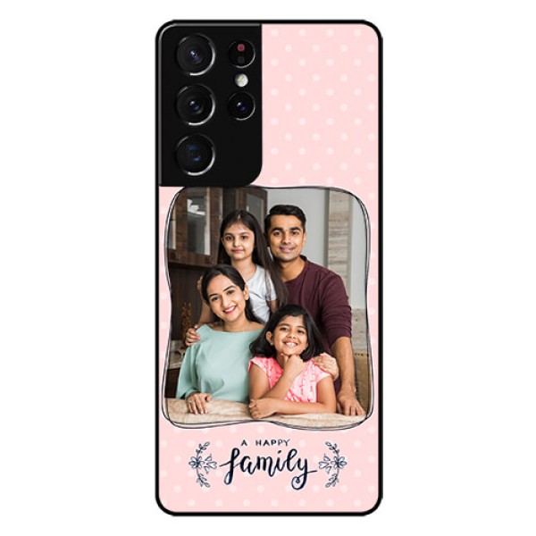 Galaxy S21 Ultra Custom Glass Phone Case - Family with Dots Design Galaxy S21 Ultra Custom Glass Phone Case - Family with Dots Design