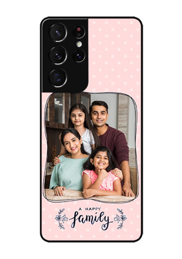 Galaxy S21 Ultra Custom Glass Phone Case  - Family with Dots Design