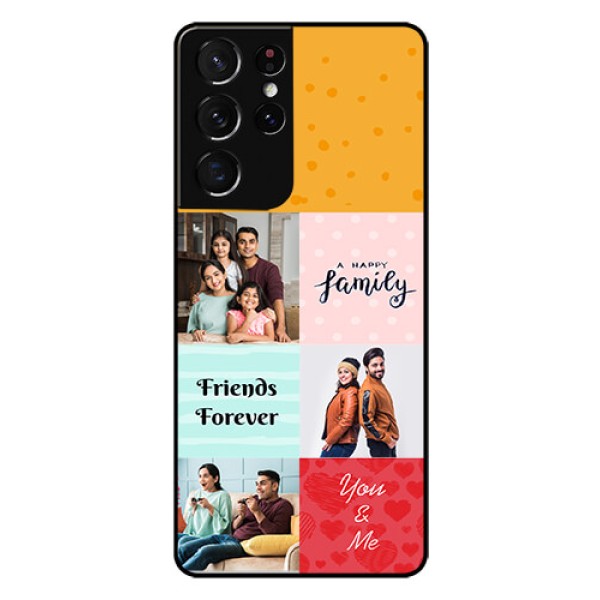 Galaxy S21 Ultra Personalized Glass Phone Case  - Images with Quotes Design
