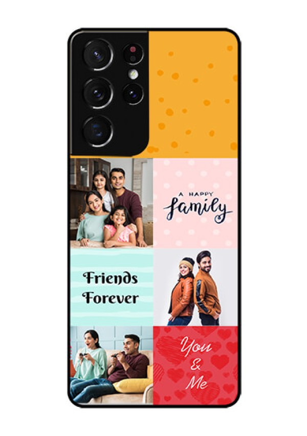 Galaxy S21 Ultra Personalized Glass Phone Case  - Images with Quotes Design