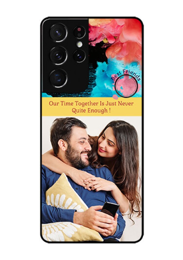 Galaxy S21 Ultra Custom Glass Mobile Case  - Quote with Acrylic Painting Design