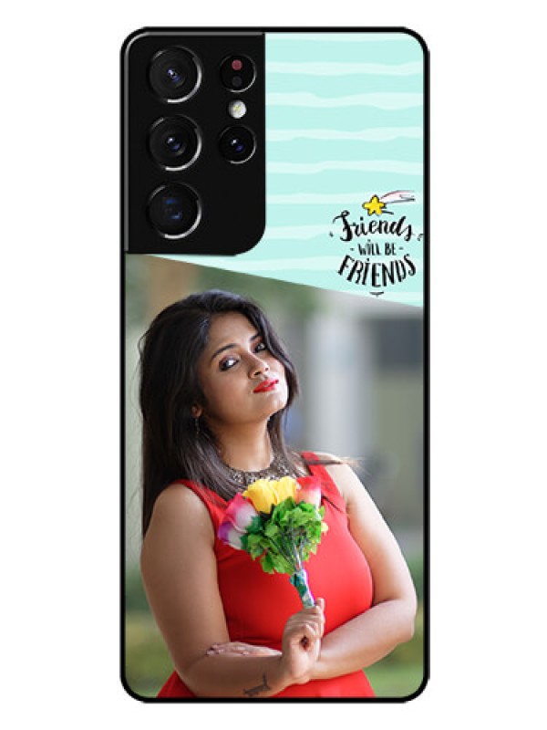 Custom Galaxy S21 Ultra Custom Glass Phone Case  - Friends Picture Icon Design