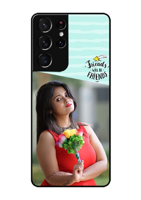 Galaxy S21 Ultra Custom Glass Phone Case  - Friends Picture Icon Design