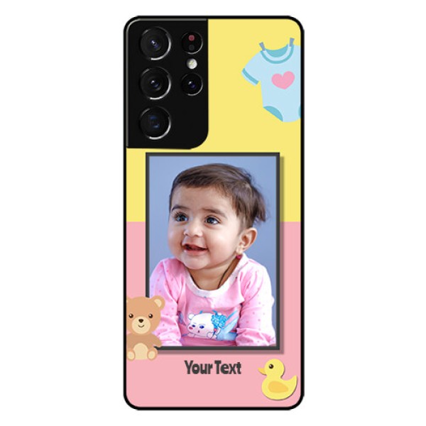 Galaxy S21 Ultra Photo Printing on Glass Case  - Kids 2 Color Design