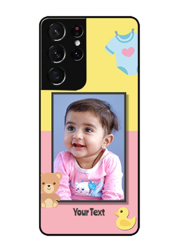 Galaxy S21 Ultra Photo Printing on Glass Case  - Kids 2 Color Design