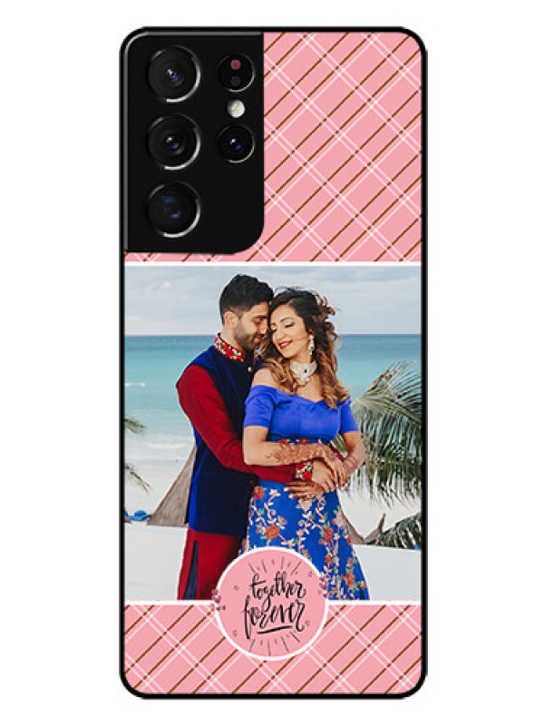 Custom Galaxy S21 Ultra Personalized Glass Phone Case  - Together Forever Design
