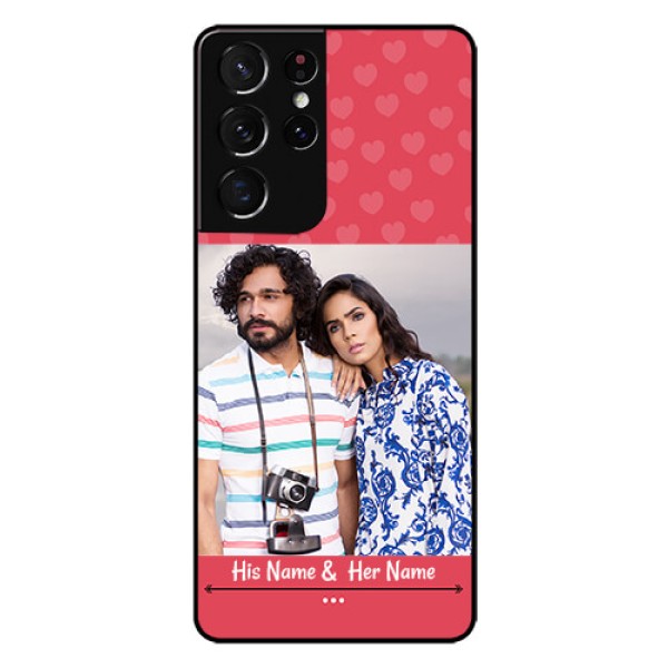Galaxy S21 Ultra Photo Printing on Glass Case  - Simple Love Design