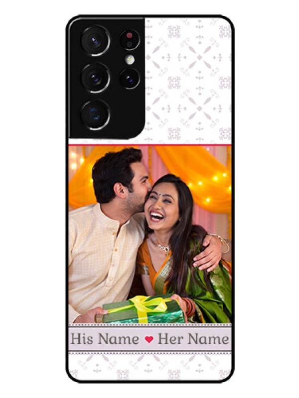 Custom Galaxy S21 Ultra Custom Glass Mobile Case  - with Photo and Ethnic Design