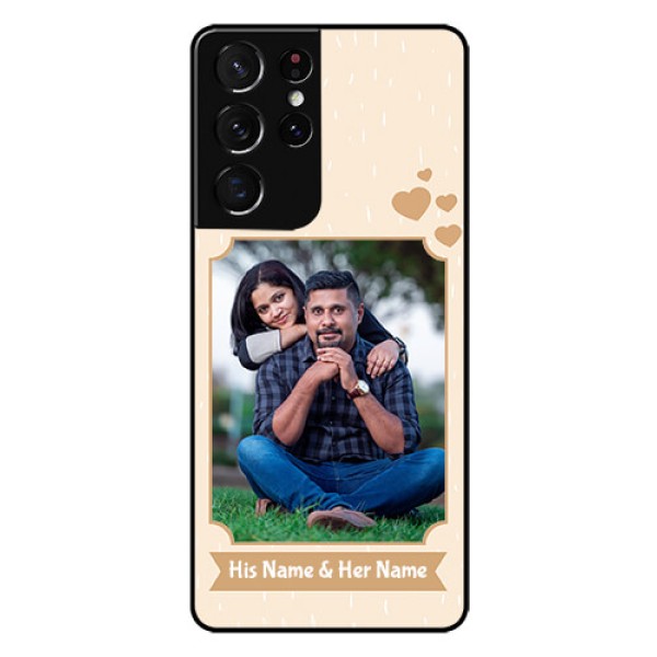 Galaxy S21 Ultra Custom Glass Phone Case  - with confetti love design 