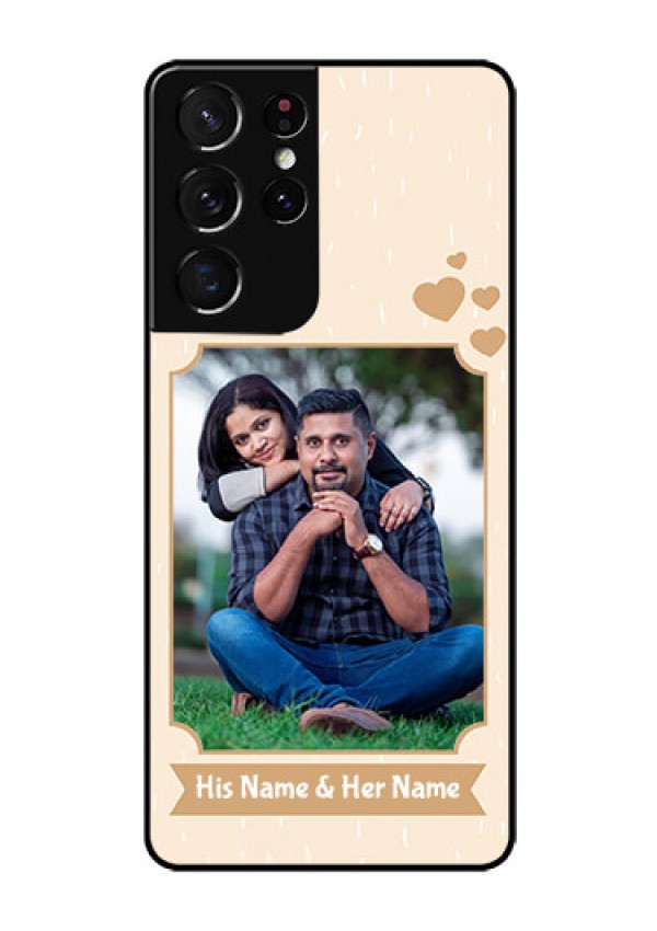 Galaxy S21 Ultra Custom Glass Phone Case  - with confetti love design 