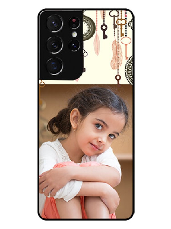 Custom Galaxy S21 Ultra Custom Glass Mobile Case  - Boho Style Design