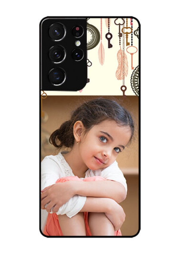 Galaxy S21 Ultra Custom Glass Mobile Case  - Boho Style Design