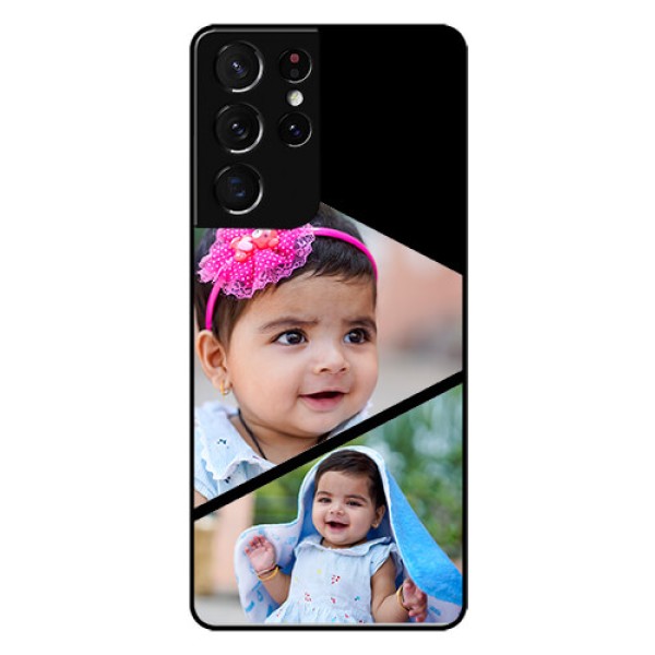Galaxy S21 Ultra Custom Glass Phone Case  - Semi Cut Design