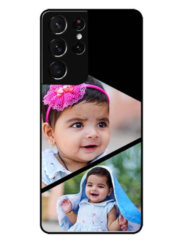 Custom Galaxy S21 Ultra Custom Glass Phone Case  - Semi Cut Design