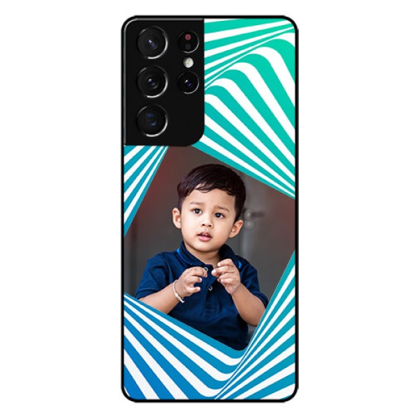Galaxy S21 Ultra Personalized Glass Phone Case  - Abstract Spiral Design