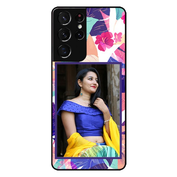 Galaxy S21 Ultra Custom Glass Mobile Case  - Abstract Floral Design